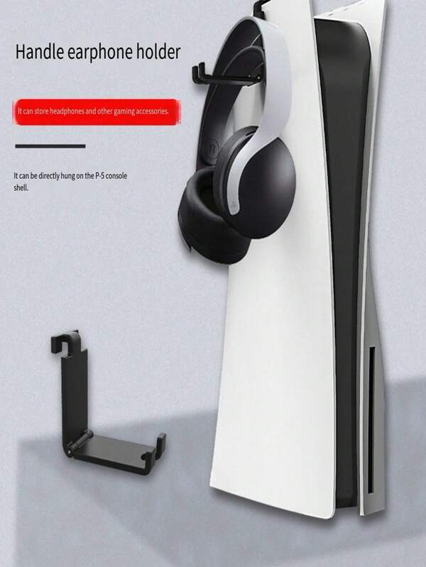 Console Side Mounted Storage Holder Rack For Headphones, Game Controllers, Console