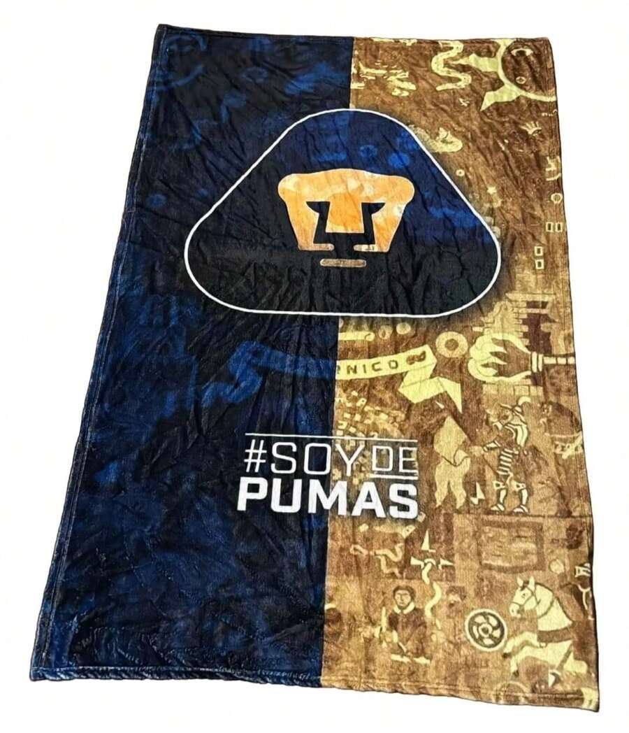 Frazada Equipo Pumas de la U N A M - Futbol- Frazada Viajera individual! - Azul - Ver 1