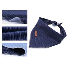 Lionet Paws Dog Bandana For Small Medium Large Dogs, Cat Kerchief Blue DOIT, Triangle Bibs Scarf For Girl Or Boy - Chấm xanh nước biển - Xem 3