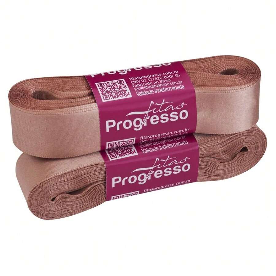 Satin Ribbon 22mm Wide In 10m Pieces. - OLD PINK (color 1143) - View 1