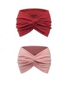 2/4/6/10条装女士非洲宽发带，弹性防滑头巾，适合女士运动、健身、秋冬季节，波西米亚风瑜伽发带，女士度假装扮发饰，优雅围巾，柔软头巾 - 多色 - 查看 19