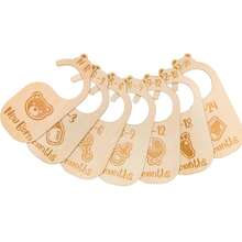 8PCS/SET Baby Closet Size Dividers For Girls Wardrobe Wooden Hanger Separators Baby Clothing Organizers Pink Bowknot Baby Closet Tag Boards For Clothes Baby Gilrs Shower Gift Princess Room Decorations - Multicolor - View 8