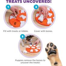 542YMXby Nina Ottosson Dog Smart Treat Puzzle Enrichment Toy Level 1 Beginner Orange