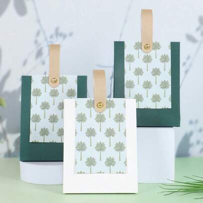5/20pcs Portable For Saudi Arabia National Day Coconut Palm Tree Candy Box Paper Chocolate Sweet Treat Boxes Hawaiian Tropical Wedding Birthday Party Gift Packing