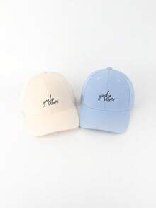 2入組女士簡約雙排英文字母刺繡漁夫帽，男女通用四季款，日常旅行戶外運動帽 - 雙排英文漁夫帽 - 查看 14