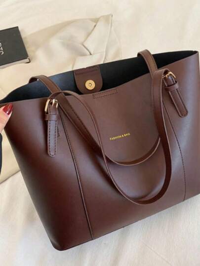 2025 New Vintage Simple Stylish Commuter Handbag For Women, Large Capacity Shoulder Bag