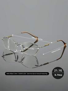 Occhiali da vista da donna, nuova montatura in metallo senza bordi con diamanti incastonati, montatura ovale con molla, occhiali da lettura classici per uomo e donna, adatti per sport, anti-scivolo, computer, lettura confortevole, prevenzione dell'affaticamento degli occhi, design portatile adatto a vari tipi di viso, rosa, 7 opzioni diottrie - Colore trasparente - Visualizzare 4