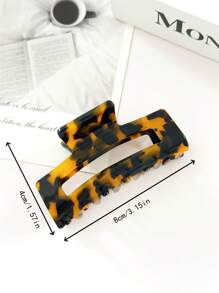 1 件/3 件复古优雅豹纹醋酸纤维方形发爪夹，适合马尾辫、日常发型、简约百搭发饰、春夏发饰秋季配饰