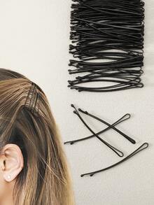 50/100Pcs Black Metal 2/2.36/2.17/2.75inch Solid Casual Bobby Pin For Women And Girls,Hair Clips For All Hair Types,Suitable For Daily Use And Hair Styling - Black - View 7