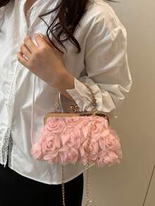 Túi cầm tay xích hoa mới 2025, Túi xách thời trang cho nữ, Túi đeo vai, Túi đeo chéo, Túi tote xích màu trơn [Họa tiết hoa ngẫu nhiên], Thích hợp để mua sắm, bỏ ví, Phụ nữ trẻ, Sinh viên đại học, Cặp đôi mới cưới, Nữ công sở. Lý tưởng cho văn phòng, trường đại học, công việc, kinh doanh, đi làm, hoạt động ngoài trời, du lịch và dã ngoại - Hồng - Xem 4