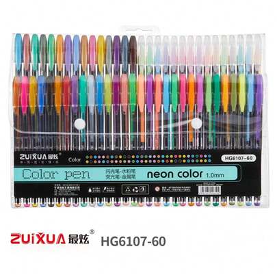 醉轩品牌彩色闪光凝胶笔套装，12/18/2436//48/60 种闪光颜色，适合所有年龄段，书写、涂色、涂鸦、剪贴簿、日记等，可作为学校用品，返校