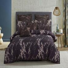 Luxurious Black Marble Super King Size Duvet Cover Set - Elegant Quilted Bedding Ensemble For A Stylish Bedroom Makeover