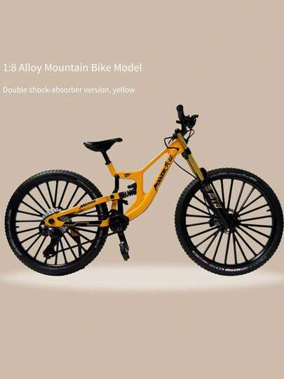 Upgraded Dual Shock Absorber Alloy Downhill Soft Tail Mountain Bike, Unisex Mountain Bike Model Ornament