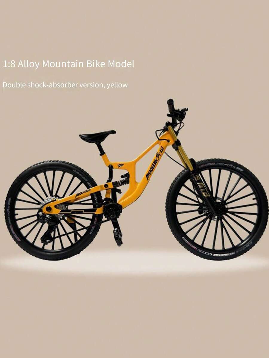 Upgraded Dual Shock Absorber Alloy Downhill Soft Tail Mountain Bike, Unisex Mountain Bike Model Ornament