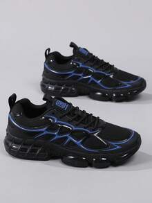 Men's Low-Top Sneakers, Casual Running Shoes, Jogging Shoes, Walking Shoes, Fashionable Gradient Red Footwear, Tennis Shoes, Streetwear - Blue - View 6