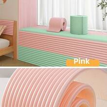 1 Roll Thick (1cm/0.39in) Wide Baby Proofing Wall Bumper Strips, Solid Color XPE Foam Material, Self-Adhesive Wall Sticker, Soft & Waterproof, Striped Grid Design For Anti-Collision, Suitable For Wall Corners, Window Sills, Bed Headboards, Everyday Use