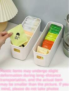 10 个带手柄的可堆叠塑料储物盒，适用于办公室、家庭、衣柜；5 个/3 个/1 个多功能储物篮，耐用的容器，用于存放袜子、内衣、文具、化妆品；节省空间的抽屉式储物盒 [塑料物品可能会略微变形且比图片小，如果您对此有所顾虑，请注意] - 白色 - 查看 8