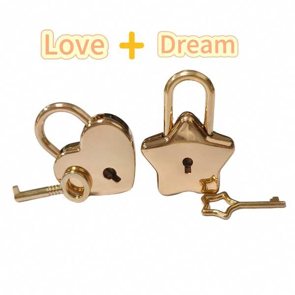 Dos candados de aleación de zinc con forma de corazón y candados con forma de estrella, una combinación de sueños y amor, ¡la primera opción para regalos y decoraciones de pareja!