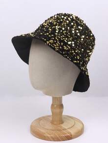 1 Stück glänzender Pailletten Patchwork Polyester UV-Schutz Warm Fischerhut, geeignet für Party, Straße, Frühling/Herbst, Nachtclub, Hochzeit, bunter Glitzer Hut, modisch Schulanfang Bühnenauftritt Herbst