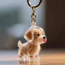 1pc Transparent Cute Dog Head Hair Storage Hanging Decor, Pet Hair Collection Box Golden Retriever Schnauzer Hair Keychain Memorial Collection Bag Keyring Pendant, Suitable For Halloween, Christmas Gifts