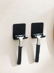 无需钻孔剃须的剃须刀架，壁挂式，带挂钩，用于电源线和插头存储、衣服、包袋 - 1 件/2 件 家居浴室装饰秋季装饰 女士返校收纳整理器 旅行必需品 返校宿舍收纳秋季装饰