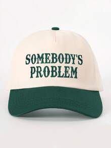 1 件女士刺绣“SOMEBODY'S”拼色棒球帽，可调节户外防晒休闲帽，适合春秋季旅行、海滩度假，也适合年轻男士 - 棒球帽 - 查看 27