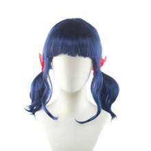 Unleash Your Inner Gothic Princess With Our Dark Blue Pigtail Wig: Designed To Complement Any Halloween Costume And Add A Touch Of Elegance And Mystery - Blue - View 2