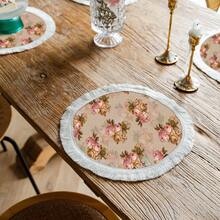 1/4/6 pièces Nappes de table en lin à franges, sets de table imprimés lavables, tapis de protection de surface, nappes de table d'intérieur et d'extérieur, convient pour les fêtes, la décoration de cuisine