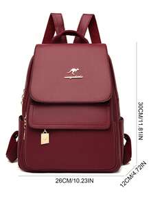奢华软皮女式背包钱包女士2024背包RuckBagk高品质女士包大容量 - 酒紅色 - 查看 4