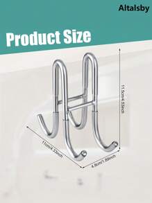 1pc Stainless Steel Towel Hook, Punch Free Bathroom Partition Hook, Heavy Duty Hook Rack For Robe, Towel, Over The Door Hook For Bathroom, Kitchen Multi-Scale Use, Bathroom Accessories - Multicolor - View 11