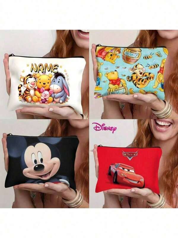 Takara Tomy 4 PCS/Takara Tomy , Four Multifunctional Cosmetic Bags, 8.66 Inch, Organizer, Wallet, Colorful, Lightweight Polyester Travel Cosmetic Bag, Hand Washable, Printed Design, Cosmetic Storage Bag, Coin Storage, Suitable For Parties, Mother's Day Gifts, Birthday Gifts