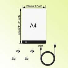 A2/A3/A4 Light Pad Kit, Dimmable Light Box, Eye Protection Diamond Painting Light Board With Top Clip, Portable Light Pad For Tracing Painting, Calligraphy, Watercolor, And Diamond Painting, Anniversary Gifts For Wife Girlfriend, Birthday Gifts For Friend Daughter