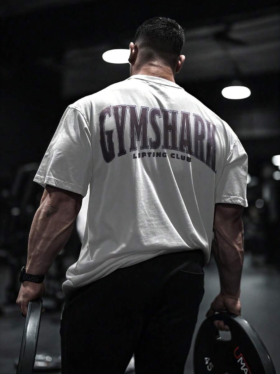 Men Casual Round Neck Short Sleeve 100% Cotton T-Shirt, Summer Vacation Top, Funny Graphic Tees, Y2K Street Wear, Gifts For Boyfriend And Husband - 白色 - 查看 1