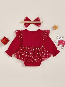 Newborn Baby Dresses - Red - View 3
