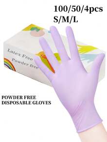 紫色一次性丁腈手套，耐用家用清洁手套，适用于厨房、浴室、清洁、食品处理、纹身、美容、染发、宠物、沙龙、清洁用品、家用工具等。 - 紫色 - 查看 13