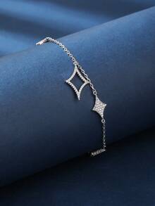 1 件铜材质时尚立体几何设计多层手链，适合女性日常和派对佩戴 - 029007 - 查看 5