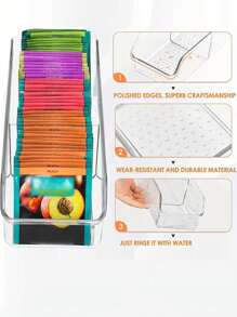 1pc Transparent Desktop TV Remote Control Holder, Plastic Remote Control Storage Box