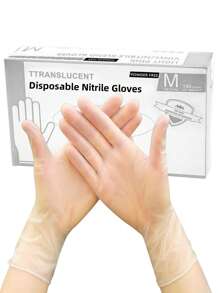 Pink, Disposable Nitrile Gloves, Powder-Free Latex-Free Gloves, Durable Household Cleaning Gloves, Waterproof Gloves, Suitable For Kitchen, Hair Dyeing, Beauty Salon, Waterproof, Anti-Static, Durable, Black, White, Pink, Blue, Green, Transparent, Purple Disposable Gloves Optional (Without Box)