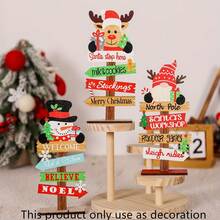 1 Decoración/Accesorio navideño, Artesanía de madera de dibujos animados. Muñeco de nieve/Reno de madera desmontable sin rostro y de colores, Decoración de mesa/Accesorio de escena, Decoración navideña, Regalo de Navidad.