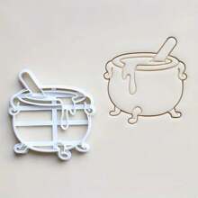 1 Set Halloween Cookie Cutters - Durable Plastic Cookie Molds, Witch Themed Shapes For Halloween Baking, Including Witch Hat, Finger, Cauldron And Head - Suitable For Holiday Parties And Celebration Cookies