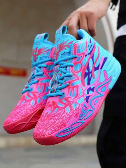 Nuevos zapatos de baloncesto ligeros y de suela gruesa para primavera 2025, zapatos deportivos casuales para exteriores, zapatos para correr, zapatos de senderismo suaves y cómodos, zapatos casuales con amortiguación y rebote (Nota: Suelas pintadas a mano con patrones asimétricos aleatorios)