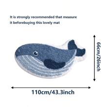 سجادة حمام من الصوف الاصطناعي القابلة للغسل بشكل حوت جميل مانعة للانزلاق، مناسبة للغرفة المعيشية والنوم وغرفة الغسيل والمدخل والحمام - ماصة للماء جيدة، مانعة للانزلاق، قابلة للغسل في الغسالة، سجادة صوف اصطناعي مستطيلة بنمط شبكة العنكبوت، مثالية لديكور الحمام أو غرفة النوم أو المطبخ