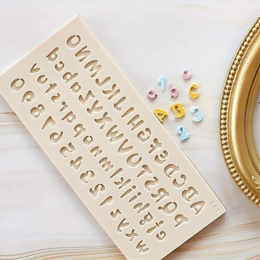 1pc Letter Number Silicone Mold, Candle Mold, Soap Mold, Resin Molds, DIY Soft Pottery Clay Drop Glue Decorative Mold,Hand Decorative Art Tools - White - View 1