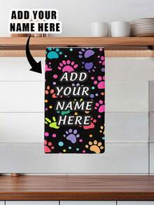 1pc Personalized Dish Cloth, Customized Kitchen Towel With Family, Friend Or Pet Names, Great Gift For Mother's Day, Father's Day, Valentine's Day, Birthday, Wedding Anniversary, Graduation, Wedding - Multicolor - View 9