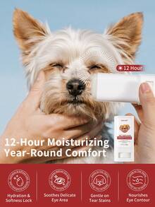 GJYC PET Bálsamo para eliminar manchas de lágrimas para perros & gatos – Limpiador de ojos hipoalergénico, elimina secreciones, costras & suciedad, fórmula suave para ojos sensibles y arrugas faciales – 0.7 Oz - Blanco - Ver 2