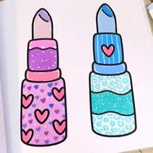 1pc [Glow Cosmetics ]Coco Coloring Book For Adults And Kids, Bold And Easy,Cosmetics, Skincare Products, Beauty Products, Jewelry, Makeup Bag Patterns, Simple And Big Designs For Relaxat Colouring Books Christmas,Halloween Gift, Birthday Present, Children's Day,Student Supplies, Back To School Supplies, School Supplies - Sketchbook - View 9