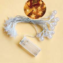 1pc 1.5m/3 Meters/6m Home Decor LED Crystal Ball Star String Lights, Battery Operated Bubble Star Fairy Lights, Suitable For Indoor Decoration, Garden Decoration, Camping Decoration, Birthday Party Decoration, Wedding Ball Decoration, Outdoor Yard Decoration - Transparent Bubble Ball + Star - View 7