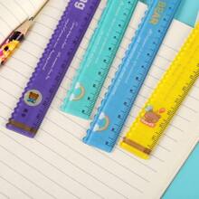 1 件动物图案 5.9 英寸尺子 - 耐用塑料，彩色花卉图案，适合办公室和学校使用