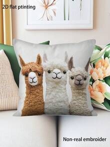 1pc/2pcs Yorkshire Dog Pattern Theme Pillow Cover, Yorkshire Pet Dog Pattern Pillow Cover, Suitable For Sofas, Chairs, Beds, Cars, Living Rooms, Offices, Modern Style, Polyester Fiber, Zipper, Home Decoration Pillowcase, Living Room, Room Decor, Home Decor, 18x18 Inches, Holiday Gifts. - Multicolor - View 10