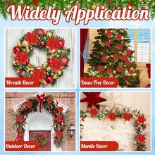 9/18/36 Stücke Weihnachts-Glitzer-Poinsettia-Blumen, künstliche Blumenornamente, Fake-Blumen-Dekorationen, glitzernde Poinsettia mit Clips für Weihnachtsbaum, Kränze, Feiertags-Heim-Party-Deko